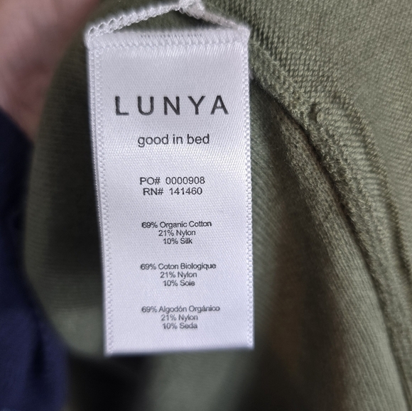 Lunya Cozy Cotton Button Front Silk Blend Cardigan Green New in Package Sz. L/XL - Picture 14 of 16